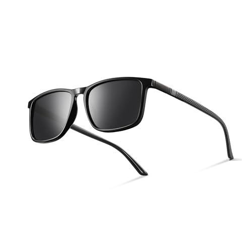 Occhsouo Sonnenbrille für Herren, polarisiert, Damen, UV400-Schutz, Schwarz, weich und warm von Occhsouo