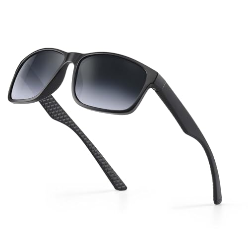 Occhsouo Sonnenbrille für Herren, polarisiert, für Männer und Frauen, Schutz, klassischer Stil, reines Schwarz von Occhsouo