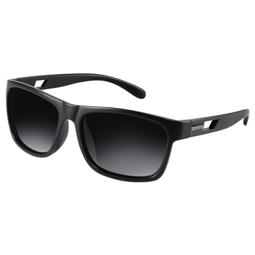 Occhsouo Sonnenbrille Herren Polarisiert - Damen UV400 Schutz CAT 3 CE Schwarz Sunglasses Men Retro Sport Sonnenbrillen für Angeln, Fishing, Fahren, Ski von Occhsouo