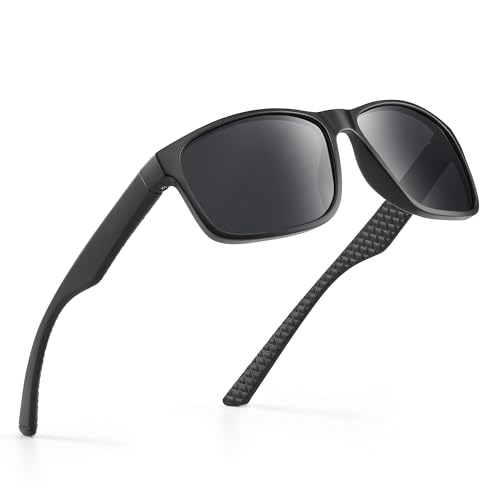 Polarisierte Sonnenbrille für Herren und Damen, Schutz, klassischer Stil, Dunkles Schwarz von Occhsouo