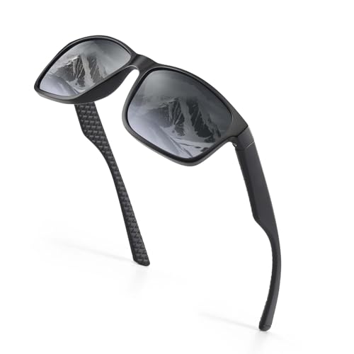 Polarisierte Sonnenbrille für Herren und Damen, Schutz, klassischer Stil, Schlichtes Schwarz von Occhsouo