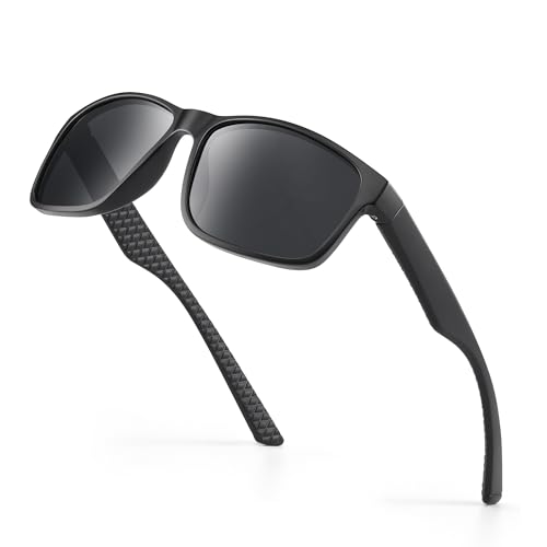 Polarisierte Sonnenbrille für Herren und Damen, Schutz, klassischer Stil, Schwarz Obsidian von Occhsouo
