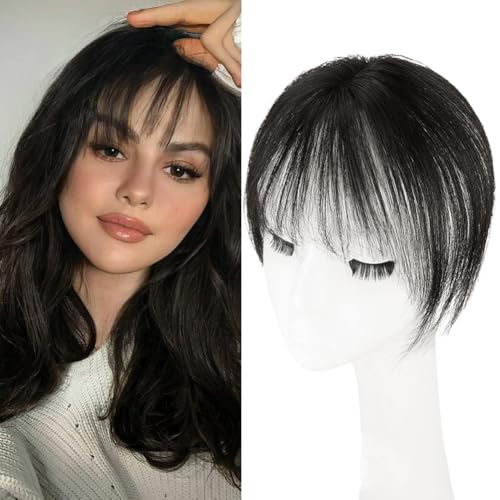 Pony Haarteil, Clip in Pony Echthaar,Dünner Fringe Bangs Extensions,One Piece Pony Haarteil,Clip in Human Hair Verlängerung für Frauen-Natürliche Farbe von Occtingkind