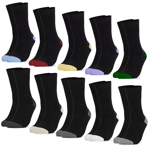 Occulto 10 PAAR SOCKEN für DAMEN aus BAUMWOLLE (Modell: Gertrud) Schwarz-mix 35-38 von Occulto