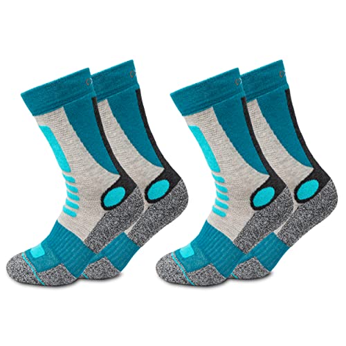 Occulto Wandersocken Damen 2er Pack (Modell: Gerlinde) Türkis-Grau 35-38 von Occulto