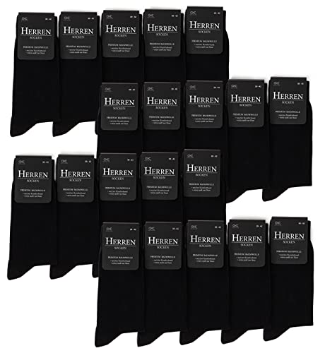 Occulto | 5 | 10 | 15 | 20 | 30 Paar Herrensocken Business Herren Socken Baumwolle Schwarz, 20 Paar Schwarz, 43-46 von Occulto