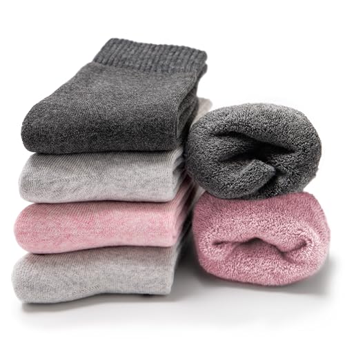 Occulto Damen Warme Thermosocken 6er Pack (Modell: Smilla) Grau-Pink 39-42 von Occulto