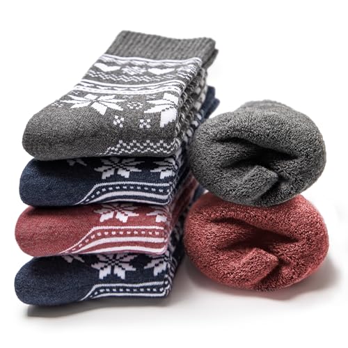Occulto Damen Norweger Socken 6er Pack (Modell: Frida) Rot Grau Blau 35-38 von Occulto