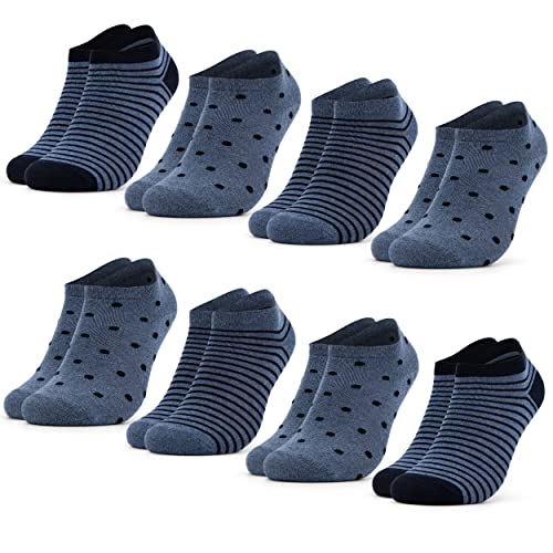 Occulto Damen Muster Sneaker Socken 8er Pack (Modell: Maja) Blau 35-38 von Occulto