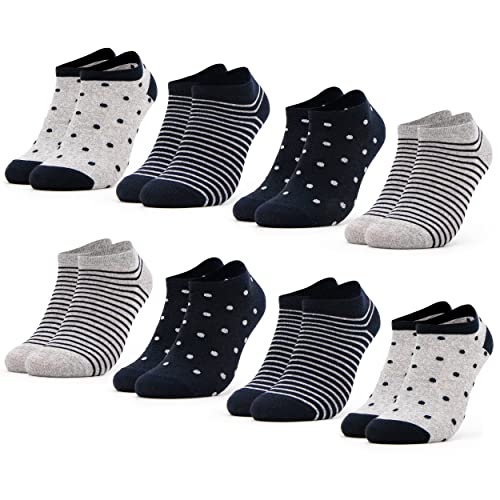 Occulto Damen Muster Sneaker Socken 8er Pack (Modell: Maja) Navy 35-38 von Occulto