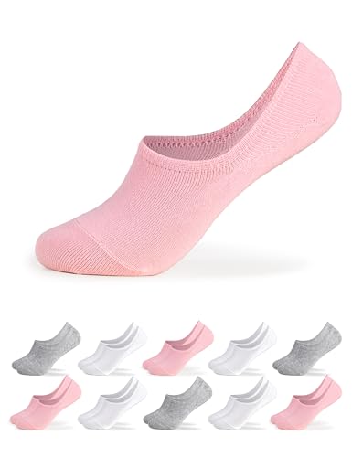 Occulto Damen Füsslinge 10er Pack (Modell: Susi) Weiß-Grau-Pink 35-38 von Occulto