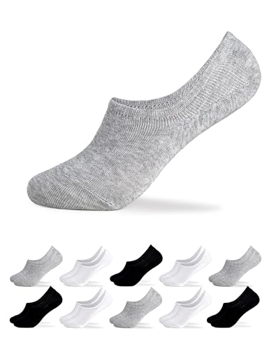 Occulto Damen Füsslinge 10er Pack (Modell: Susi) Weiß-Grau-Schwarz 35-38 von Occulto