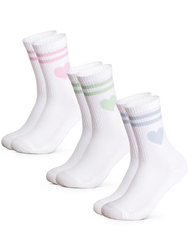 Occulto Damen Herz Tennis Socken 3er Pack (Modell: Venus), Sport Socken Grün Pink Blau 35-38 von Occulto