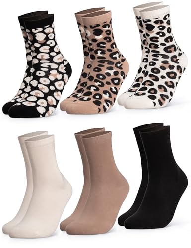 Occulto Damen Leo Socken 6er Pack (Modell: Leonie), Baumwollsocken Beige Mix 39-42 von Occulto