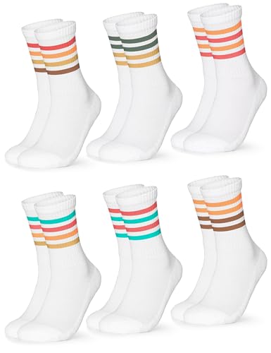Occulto Damen Retro Tennissocken 80% Baumwolle 6er Pack (Modell: Steffi) 60s 39-42 von Occulto