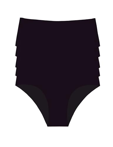 Occulto Damen Seamless Slip 5er Pack (Modell: Savona), Nahtlose Frauen Unterwäsche Schwarz L von Occulto