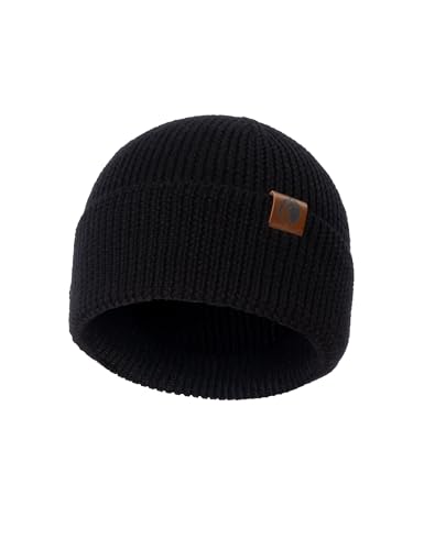 Occulto Damen & Herren Merino Wollmütze (Model: Vala), Wintermütze Schwarz von Occulto