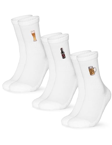Occulto Damen & Herren Motiv Tennissocken 3er Pack (Modell: Robin), Statement Tennis Socken Bier 43-46 von Occulto