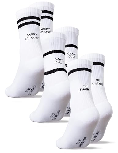 Occulto Damen & Herren Statement Tennis Socken 3er Pack (Modell: Leo) Ciao 43-46 von Occulto