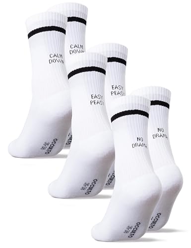 Occulto Damen & Herren Statement Tennis Socken 3er Pack (Modell: Leo) Easy 35-38 von Occulto