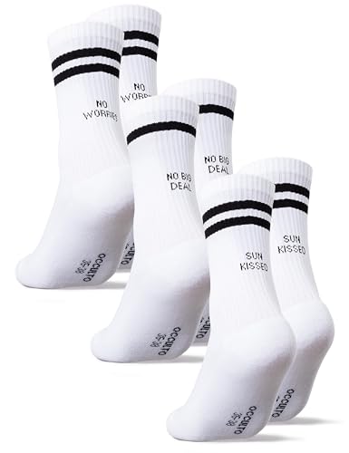Occulto Damen & Herren Statement Tennis Socken 3er Pack (Modell: Leo) NoWorries 39-42 von Occulto