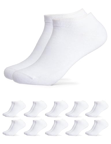 Occulto Herren 100% Baumwolle Sneaker Socken 10er Pack (Modell: Ingmar) Weiß 39-42 von Occulto