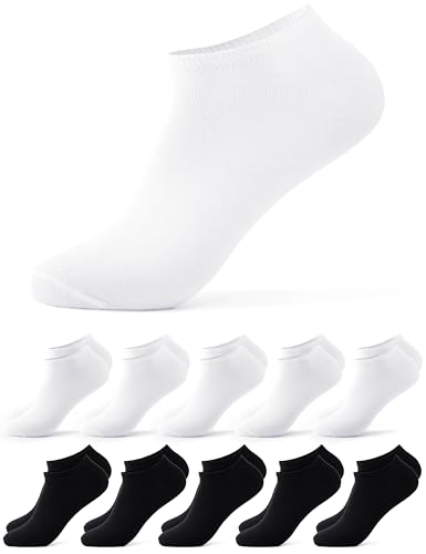 Occulto Herren Basic Sneaker Socken 10-20er Pack (Modell: Alex) 5 X Schwarz 5 X Weiß 43-46 von Occulto