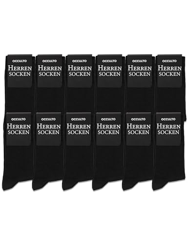 Occulto Herren Business Socken 6er Pack, 12er Pack, 24er Pack (Modell: Lukas) 12 X Schwarz 43-46 von Occulto