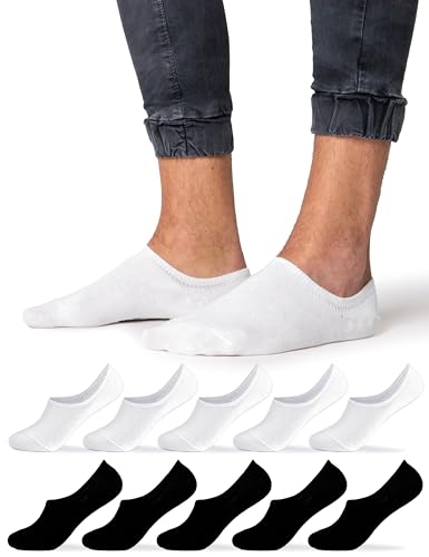 Occulto Herren Füsslinge Sneaker Socken 10er Pack (Modell: Strolch) Schwarz-Weiß 47-50 von Occulto