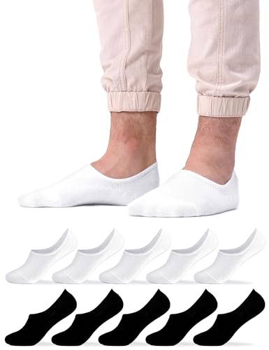 Occulto Herren Füsslinge Sneaker Socken 10er Pack (Modell: Strolch) Schwarz-Weiß 43-46 von Occulto