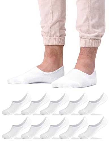 Occulto Herren Füsslinge Sneaker Socken 10er Pack (Modell: Strolch) Weiß 43-46 von Occulto