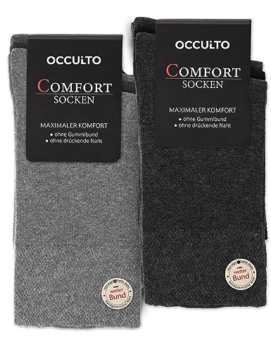 Occulto Herren Socken ohne Gummibund 10er Pack (Modell: Philipp) 4 X Schwarz 3 X Anthrazit 3 X Grau 39-42 von Occulto