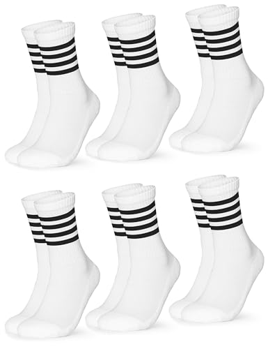 Occulto Herren Retro Tennissocken 6er Pack (Modell: Roger) Mix Schwarz 39-42 von Occulto