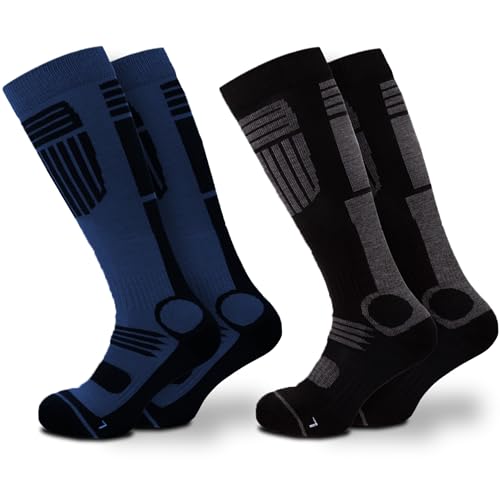 Occulto Herren Skisocken 2er Pack, 4er Pack (Modell: Felix) 2 Paar Blau Anthrazit 43-46 von Occulto