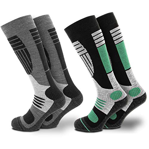 Occulto Herren Skisocken 2er Pack, 4er Pack (Modell: Felix) 2 Paar Grün Schwarz 43-46 von Occulto