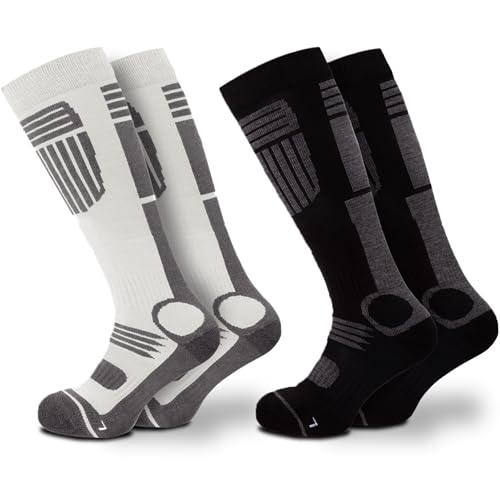 Occulto Herren Skisocken 2er Pack, 4er Pack (Modell: Felix) 2 Paar Schwarz Weiß 43-46 von Occulto