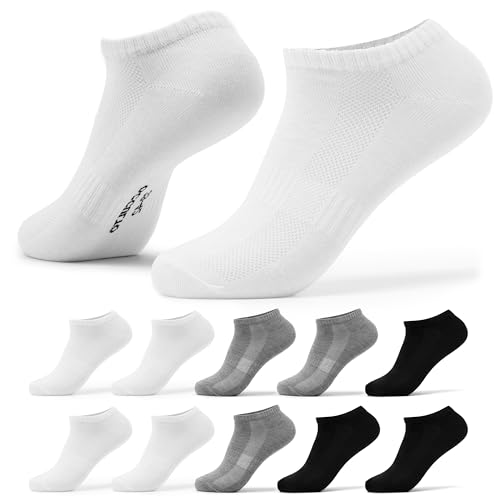 Occulto Herren Sneaker Socken 10er Pack (Modell: Johannes) Schwarz Weiß Grau 43-46 von Occulto