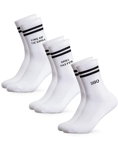 Occulto Herren Fun Statement Tennis Socken 3er Pack (Modell: William) Grill 39-42 von Occulto