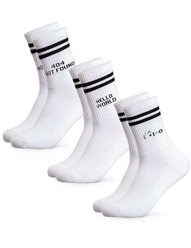 Occulto Herren Fun Statement Tennis Socken 3er Pack (Modell: William) Informatiker 39-42 von Occulto