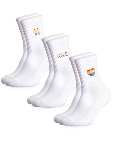 Occulto Herren & Damen LGBTQ Tennissocken 3er Pack (Modell: Pride) Mix 43-46 von Occulto