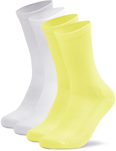Occulto Herren & Damen Rennradsocken 2er Pack (Modell: Eddy), Fahrradsocken 1 X Gelb 1 X Weiß 39-42 von Occulto