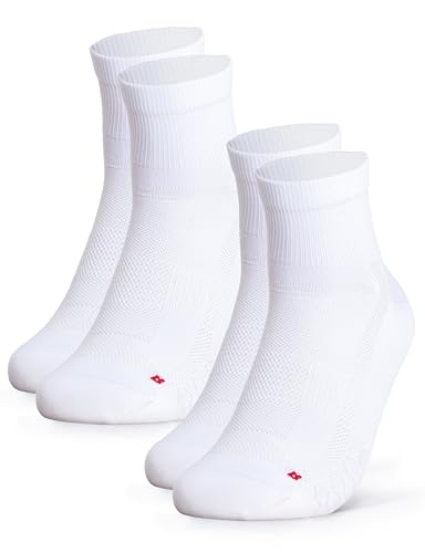 Occulto Herren & Damen kurze Rennradsocken 2er Pack (Modell: Thomas), Quarter Fahrradsocken Weiß 43-46 von Occulto