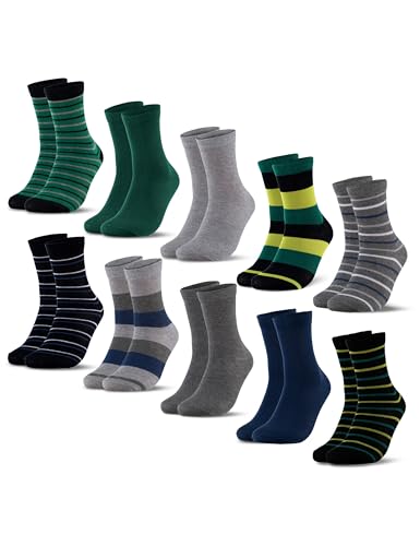 Occulto Jungen & Mädchen Bunte Socken 10er Pack (Modell: Estilo) Blau Grau 23-26 von Occulto