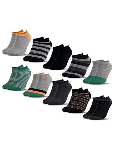 Occulto Jungen & Mädchen Sneaker Socken 10er Pack (Modell: Mikl) Grün Grau 27-30 von Occulto