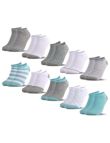 Occulto Jungen & Mädchen Sneaker Socken 10er Pack (Modell: Mikl) Türkis Grau 27-30 von Occulto