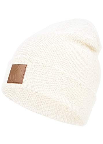 Occulto Leatherpatch Winter Mütze Beanie White von Occulto