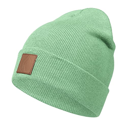 Occulto Leatherpatch Winter Mütze Beanie Mint von Occulto