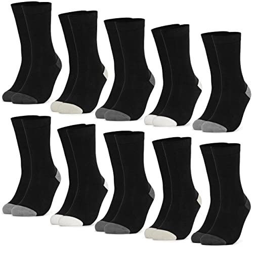 Occulto 10 PAAR SOCKEN für DAMEN aus BAUMWOLLE (Modell: Gertrud) Schwarz-grau 39-42 von Occulto