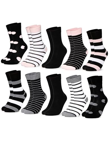 Occulto 10 PAAR SOCKEN DAMEN aus BAUMWOLLE (Modell: Lotte) Rosa 35-38 von Occulto