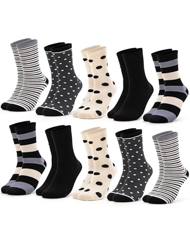Occulto 10 PAAR SOCKEN DAMEN aus BAUMWOLLE (Modell: Lotte) Schwarz-grau 35-38 von Occulto